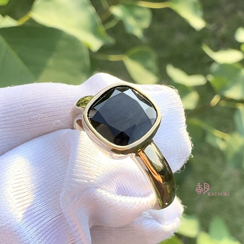 ブラックスピネル×K18YGリング【フルオーダー】 | ブログ | 結婚指輪と
