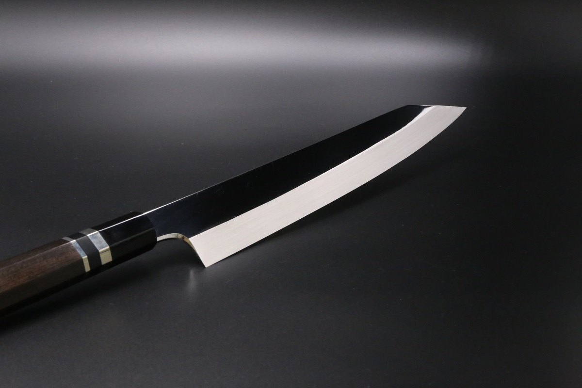 勘所切付 V金10号 300mm 全鋼本焼 両平鏡面 両しのぎ 平鏡面 黒檀柄