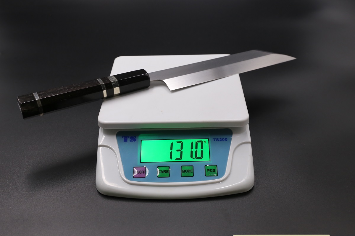 ムキモノ(芋切り）180mm 薄口片刃 スエーデン鋼 全鋼本焼 手研ぎ 黒檀