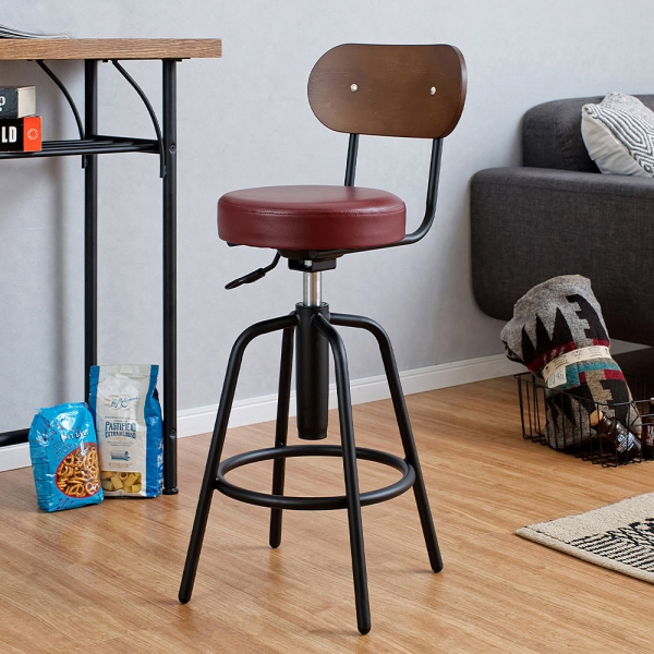 バースツール HK-61201 3色対応 昇降機能付き 360度回転の通販情報