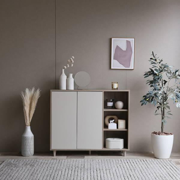 収納棚 Erin バイカラーキャビネット 幅96cmの通販情報 - 家具通販の