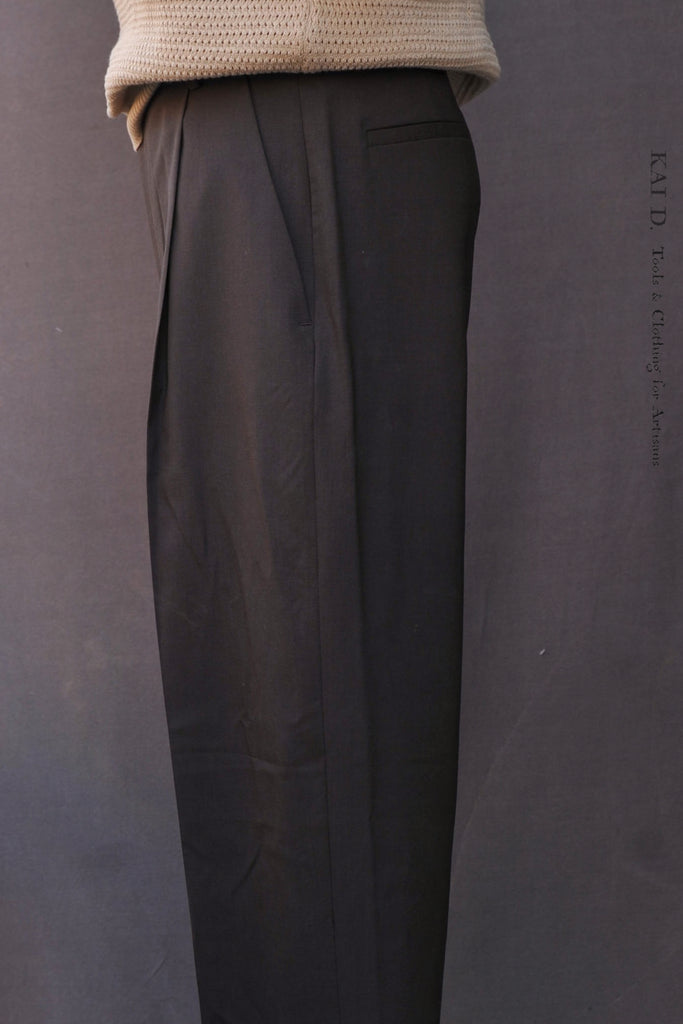 Kai D Utility — Grandad Trousers - Super 130s Cool Wool - 50 (fits