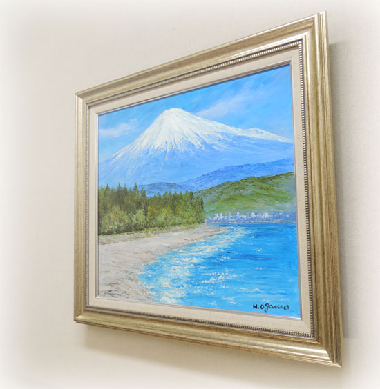 小川久雄 油彩 肉筆 白馬の山々 H.O. サイン入り 551✖️225 小川久雄