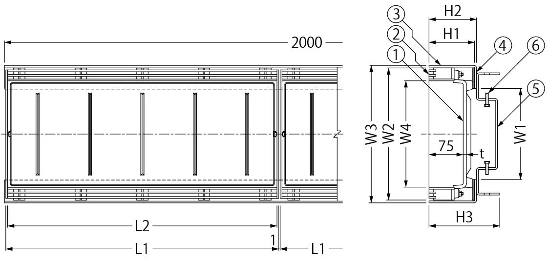 SIM-14+TL95PC | カラー舗装用みぞ蓋 | カネソウ株式会社 建設用金属