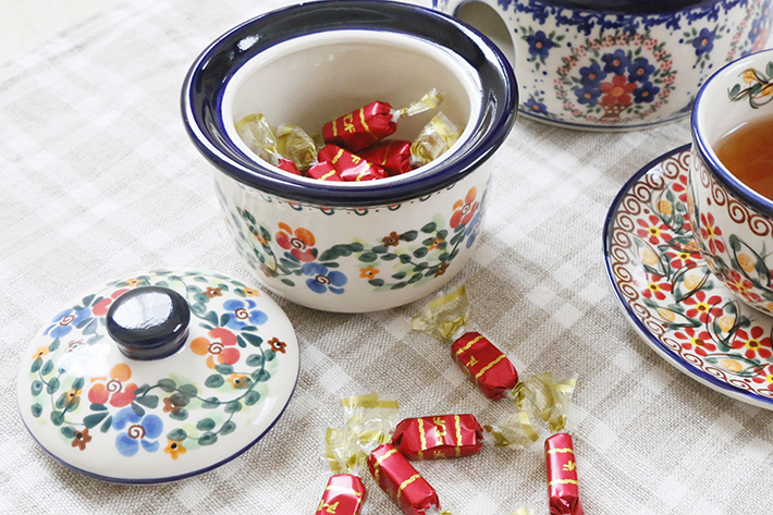 シュガーポット・ポーリッシュポタリー(ポーランド食器)