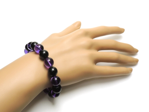 パワーストーンブレスレット アメジスト(2月誕生石)10ミリ オニキス