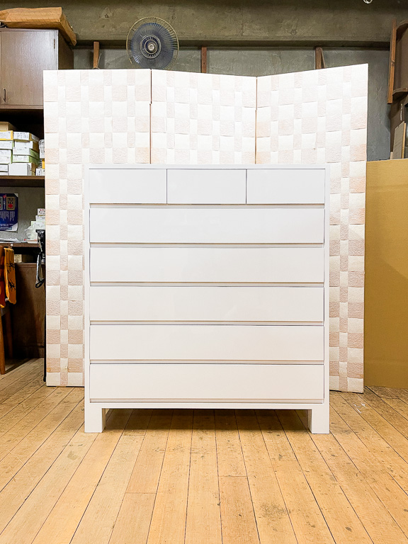 総桐チェスト5ノ3鏡面加工「ミラー」WH | 桐たんす（桐箪笥）の製造