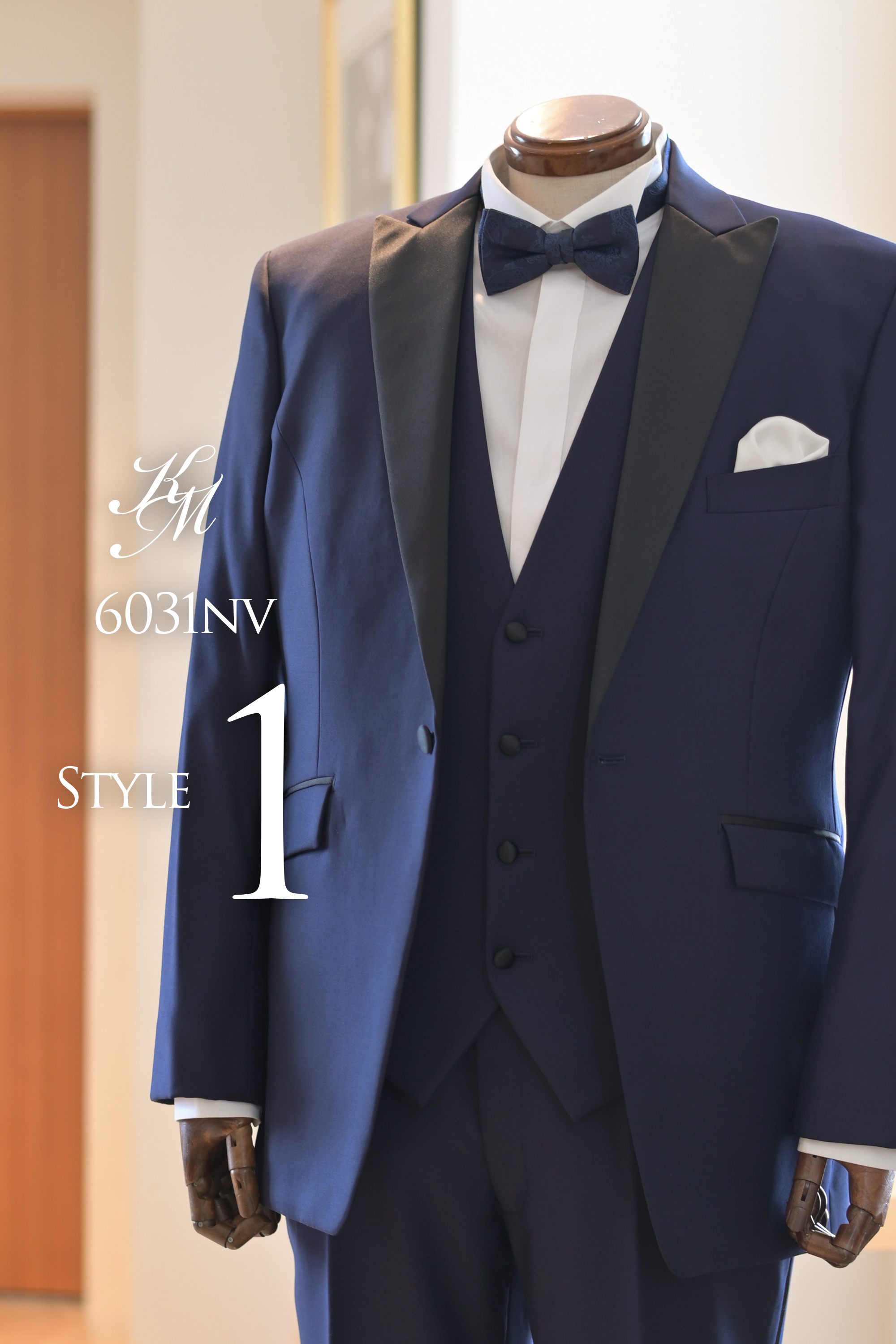 イタリアカノニコ ネイビー6031NV-3L 大きいサイズ タキシード