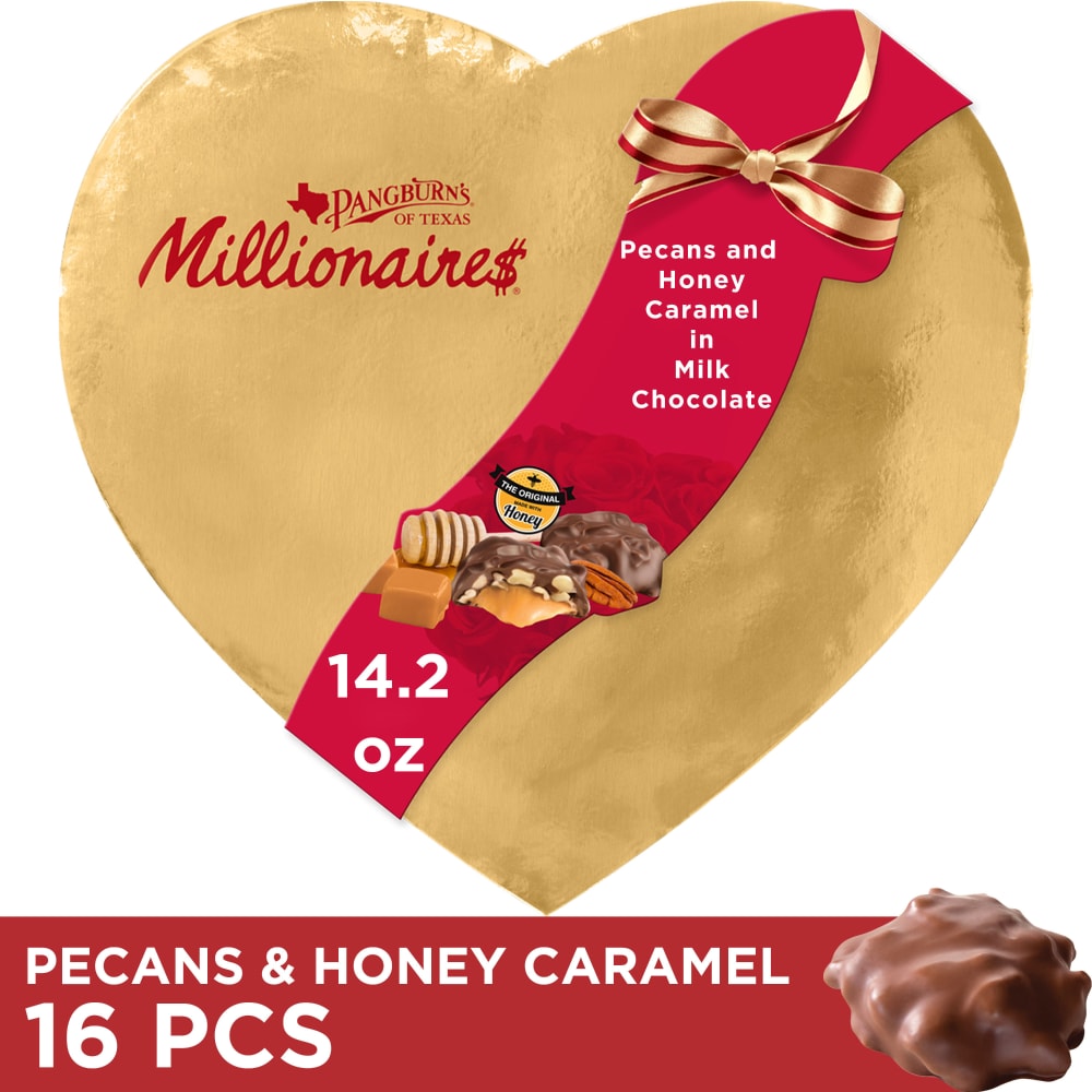 PANGBURN'S Millionaires Valentine's Day Milk Chocolate Pecans and