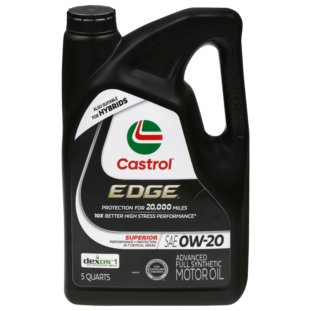 Castrol Edge SAE 0W-20 Advanced Full Synthetic Motor Oil, 5 qt