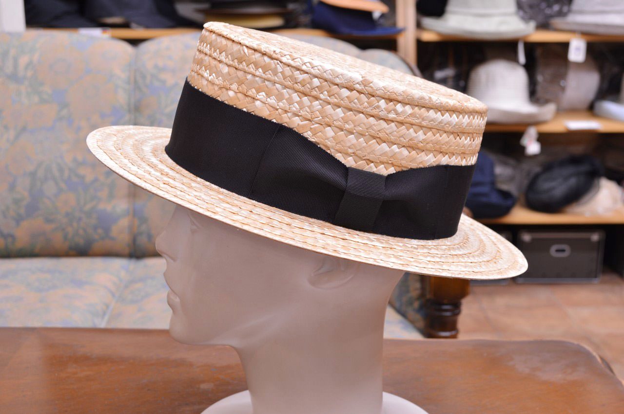 文二郎 Bunjirow カンカン帽子 天然草麦ストレート 生成り色 日本製