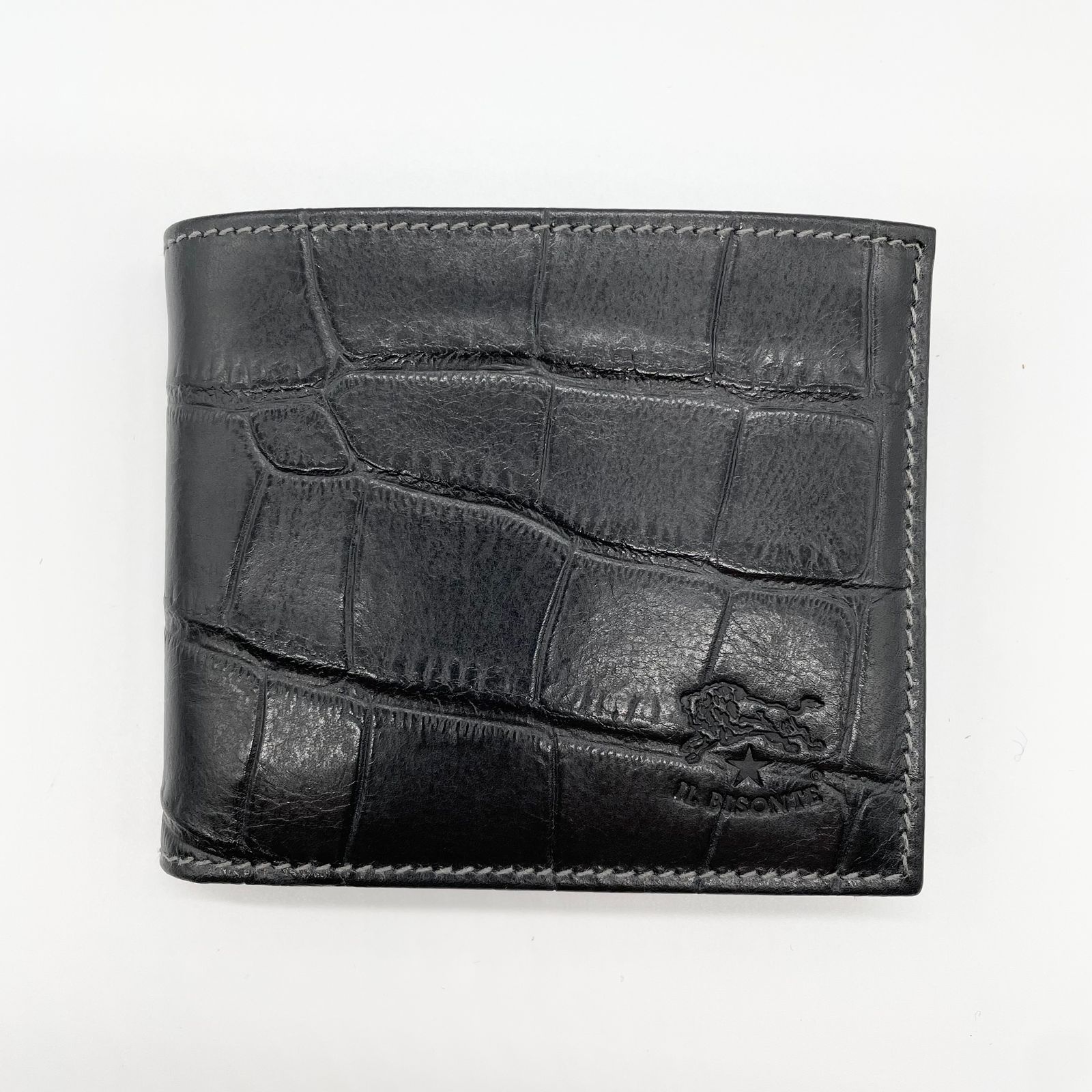 IL BISONTE - クロコ型押し二つ折り財布 | HALLOW's web store