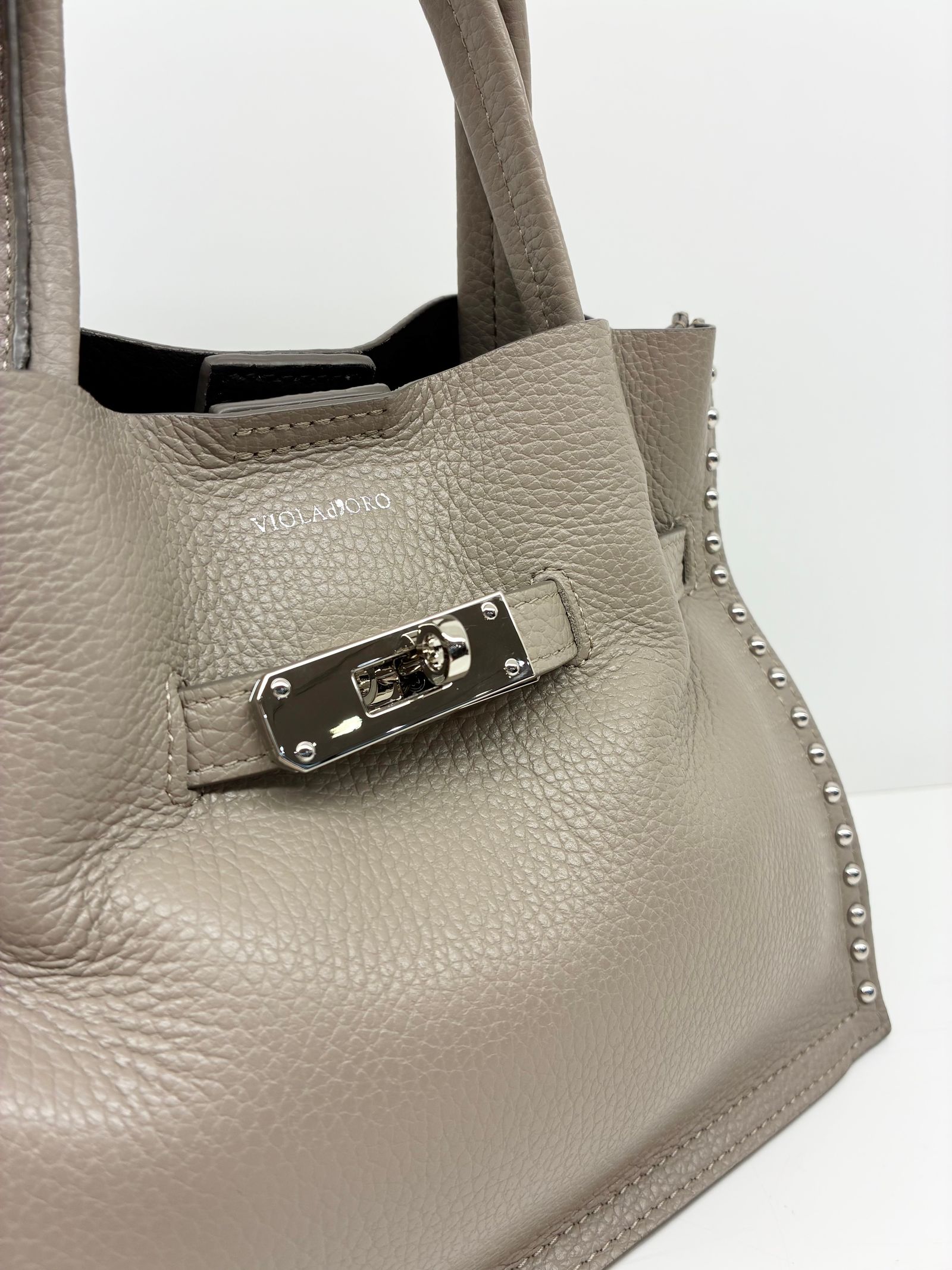 VIOLAd'ORO - MIRO / スタッズ付き2wayレザートートバッグ / ライト