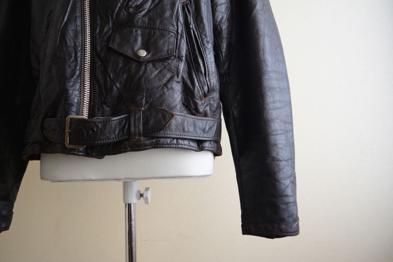 1970s Berman's ダブルライダース レザージャケット 表記44 - 古着屋