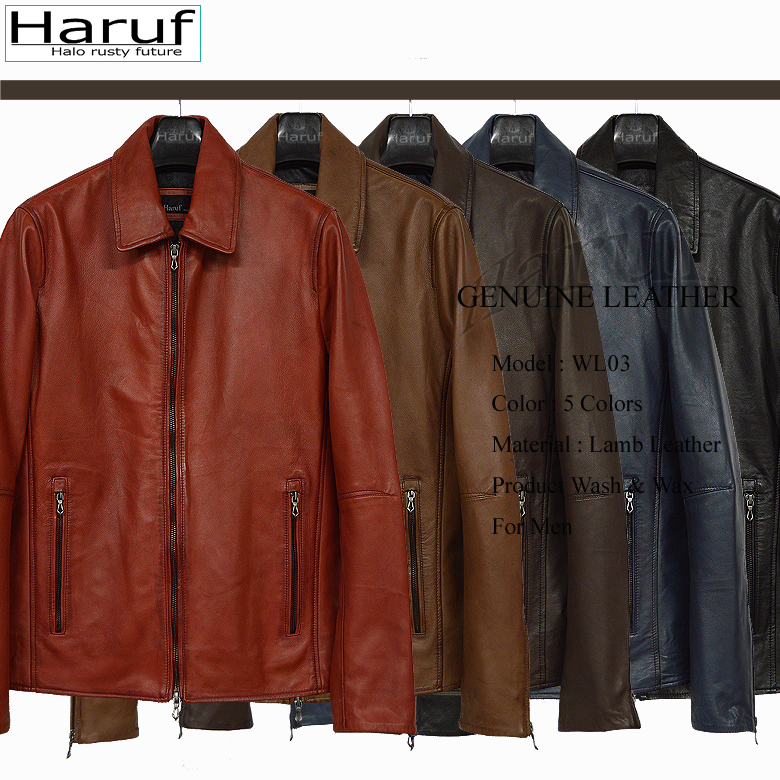 中古品 HAROLD'S GEAR 襟付き シングルライダース M ブラウン 雰囲気