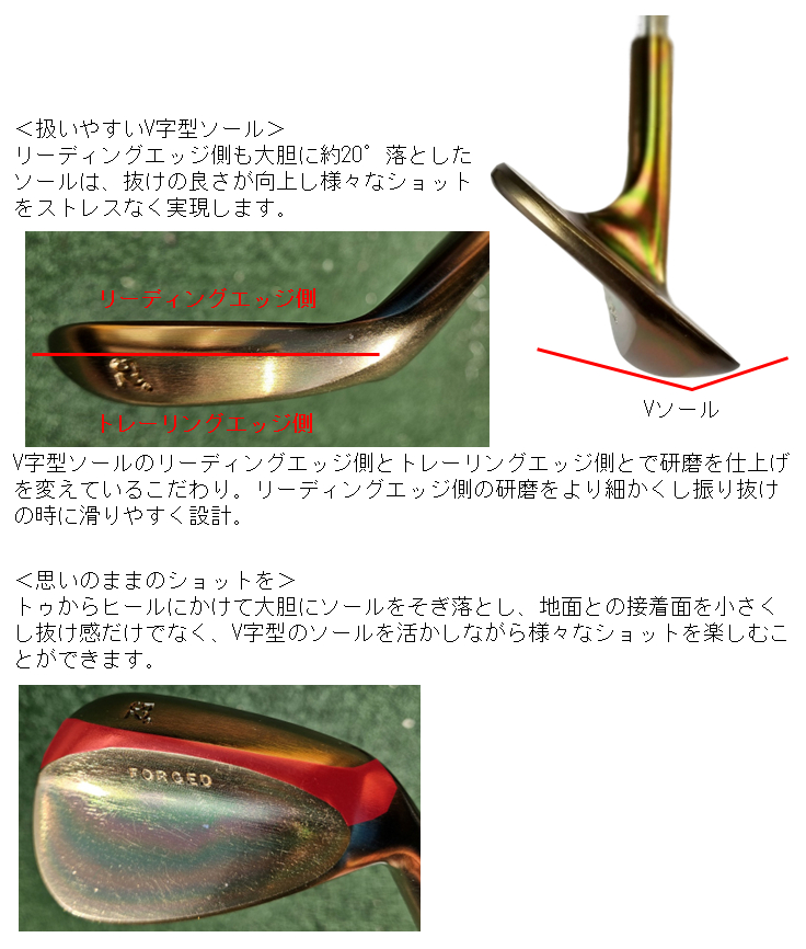 広田ゴルフ フォージドウェッジ オーロラ仕上げ HT-012