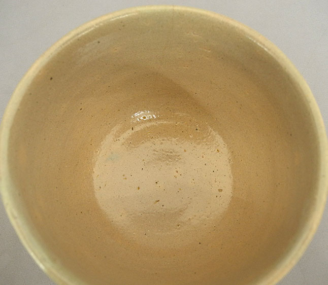 浜田晋作 益子焼 白釉面取茶碗 茶道 抹茶茶碗 抹茶碗 木製箱付き 浜田