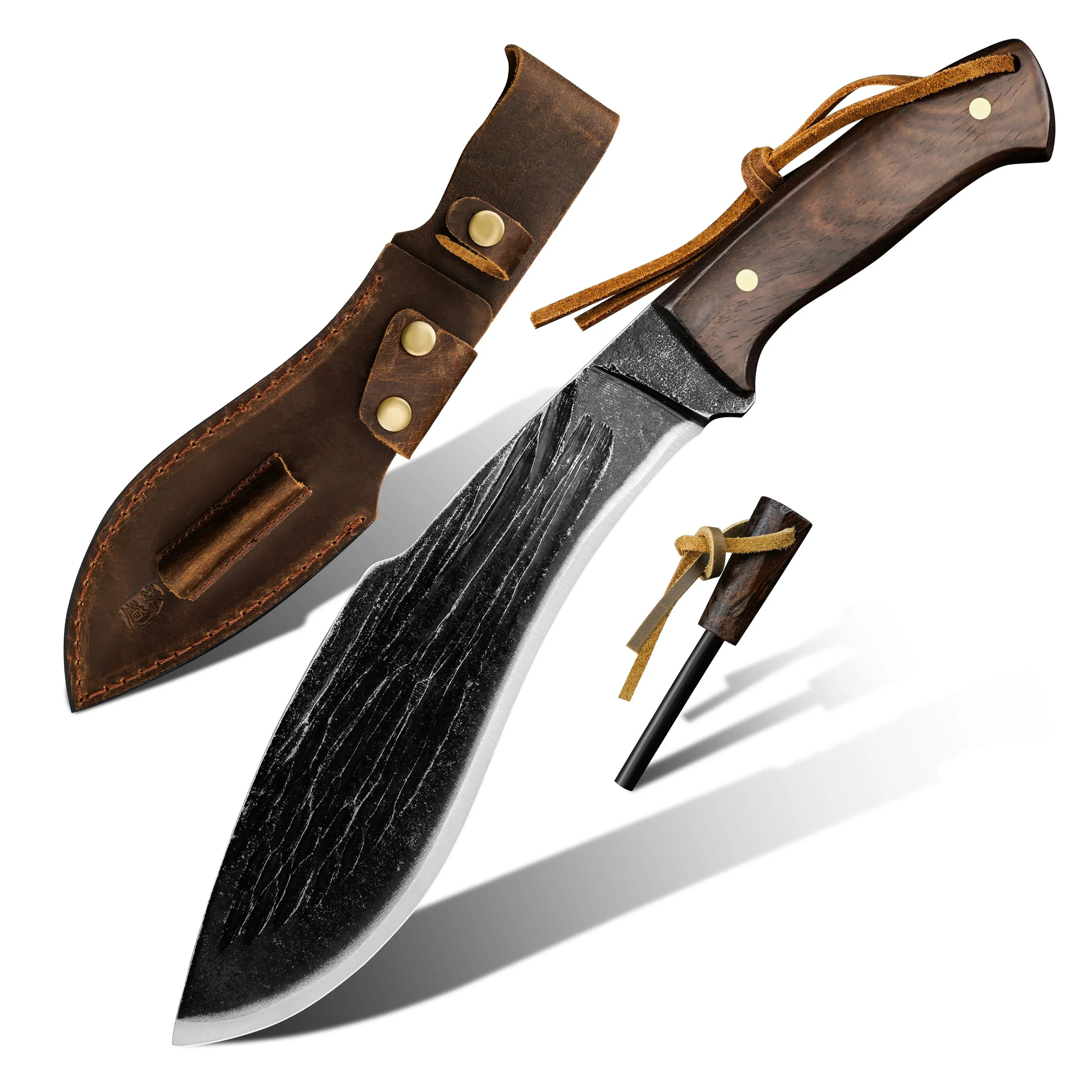 FORGED MOUNTAIN Manganese Machete | Walnut Outdoor Camping Knife