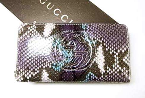 グッチ ソーホーパイソン ラウンドファスナー長財布 - インポート