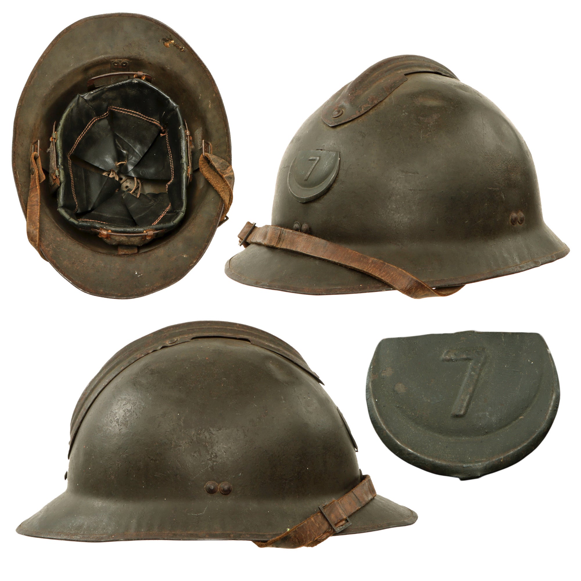 Original French WWII North African 7th Zouave M26 Adrian Helmet