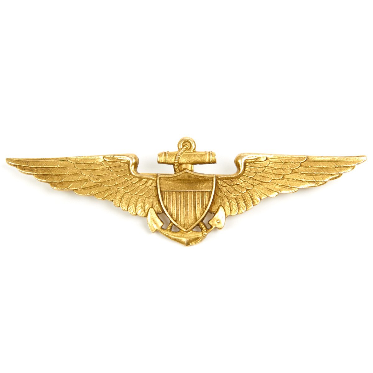 Original U.S. WWII Named 14K Gold US Navy Aviator Wings by Bailey