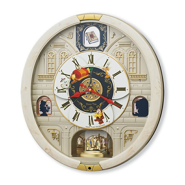 ディズニーからくり時計 壁掛け時計 名入れ 美女と野獣 FW591A