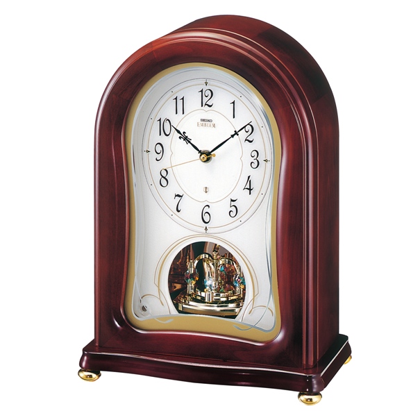 セイコーメロディ置時計エンブレム SEIKO電波置き時計 HW553H/時計