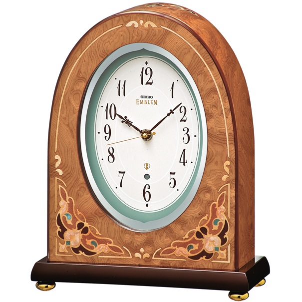 セイコーメロディ置時計エンブレム SEIKO電波置き時計 HW573B/時計