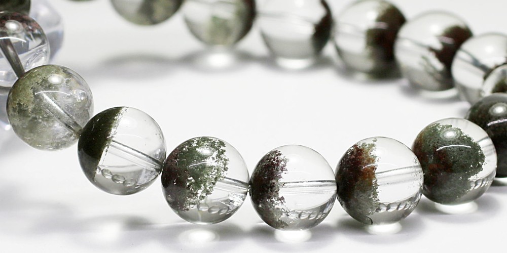 高品質]グリーンガーデンクォーツブレスレット/ガーデン水晶（約12mm玉