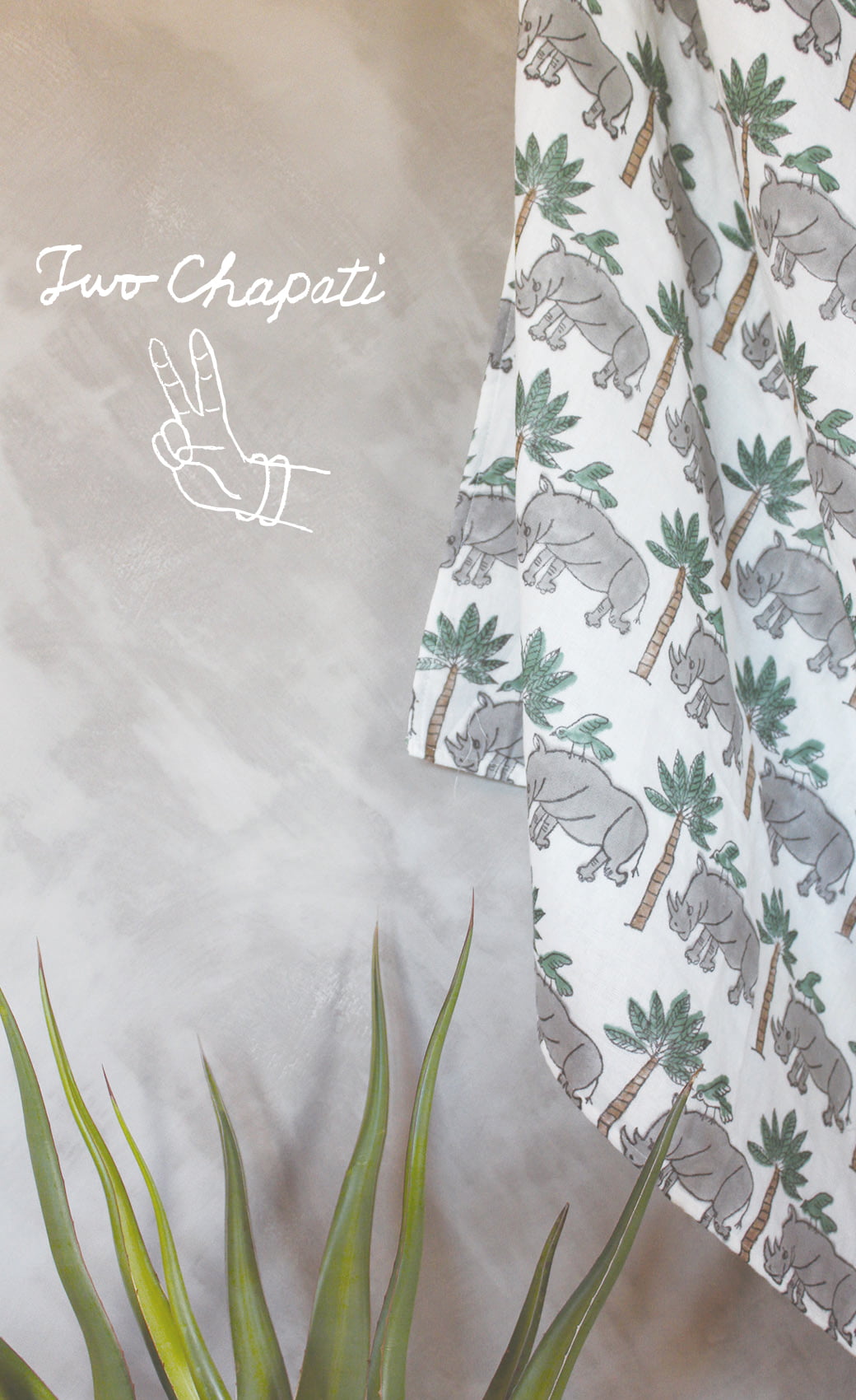 TWO CHAPATI ダブルガーゼクロス（Lサイズ100cm角）／ストライプ（4