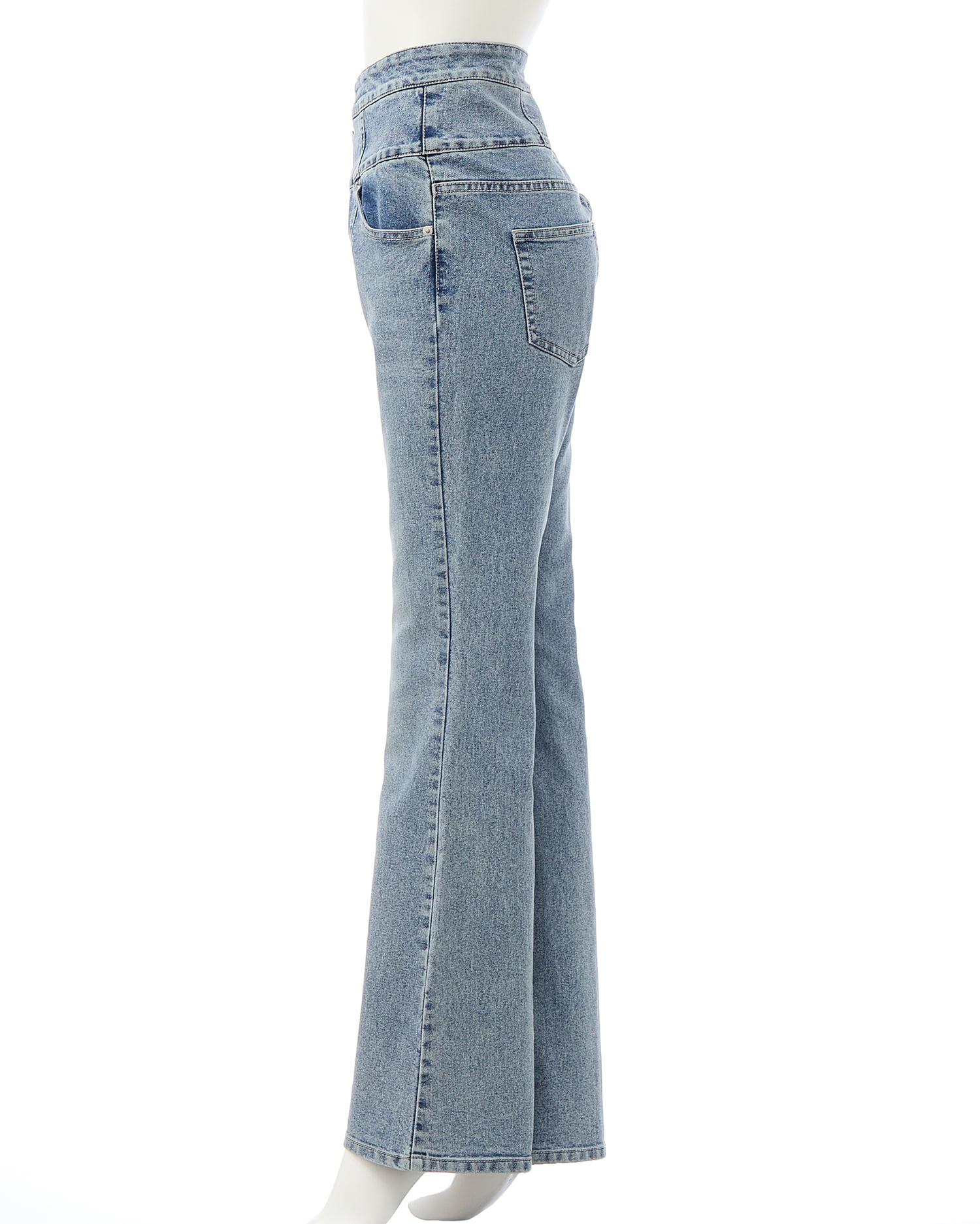 3／4 2時までの限定価格】【S～Mサイズ】前ボタンフレアデニムパンツ