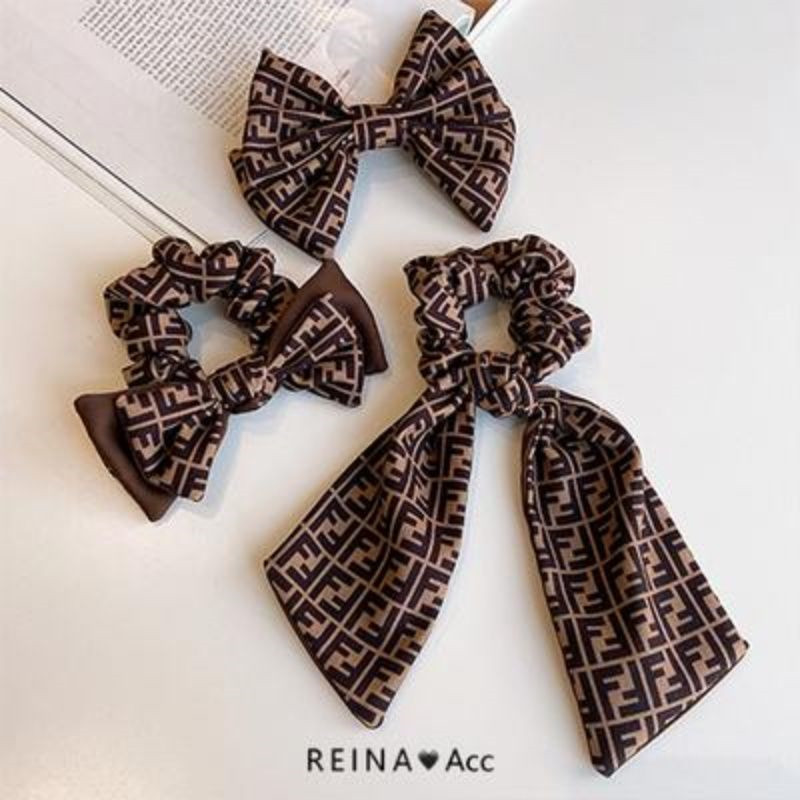 フェンディ ブランド ヘアアクセサリー髪飾りリボンヘアゴム女性