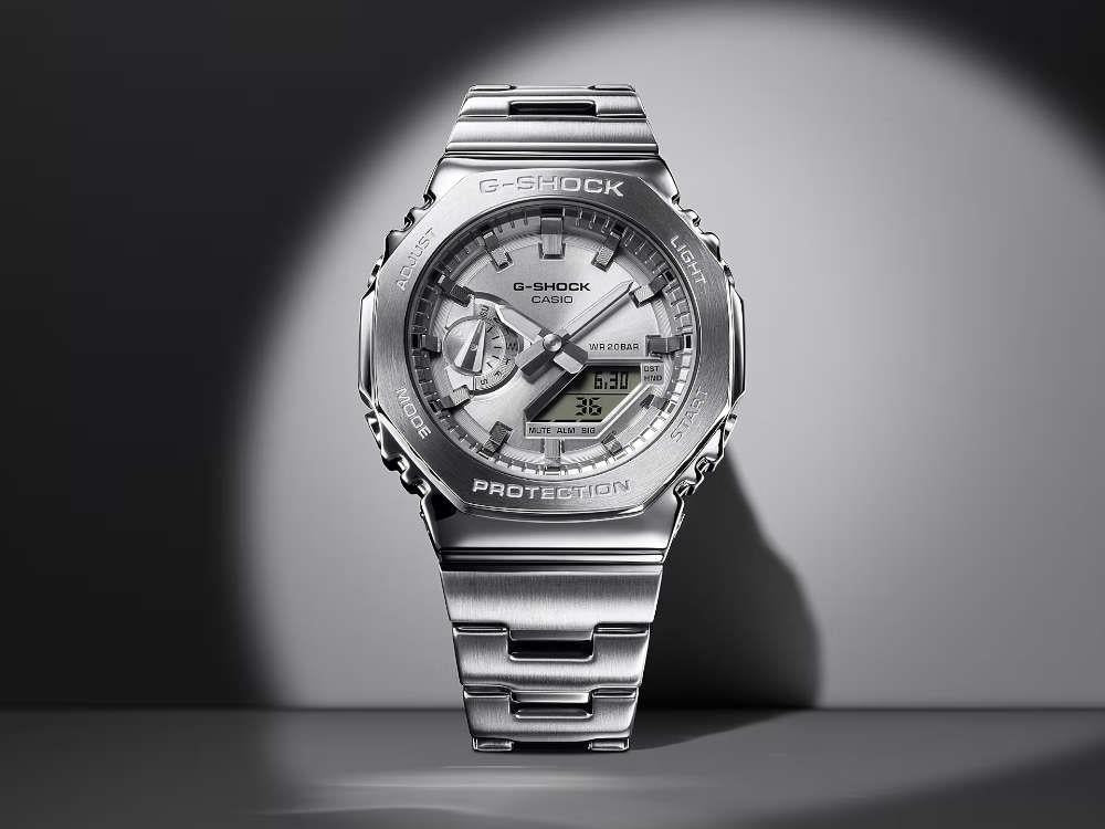 G-SHOCK Casio G-Steel Quartz Watch, Silver, 49.3mm × 44.4mm, GM