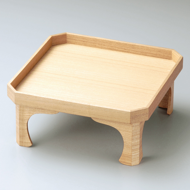 四つ足膳 白木塗 木製 12-08404 漆器の井助