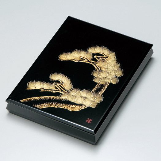 手許箱 老松沈金 漆塗り・木製 11-14008 (製造中止) 漆器の井助