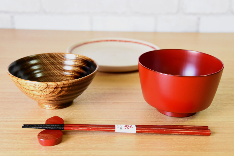 汁椀 やまと切立 溜/古代朱 漆塗り・木製 12-01403/01404 漆器の井助