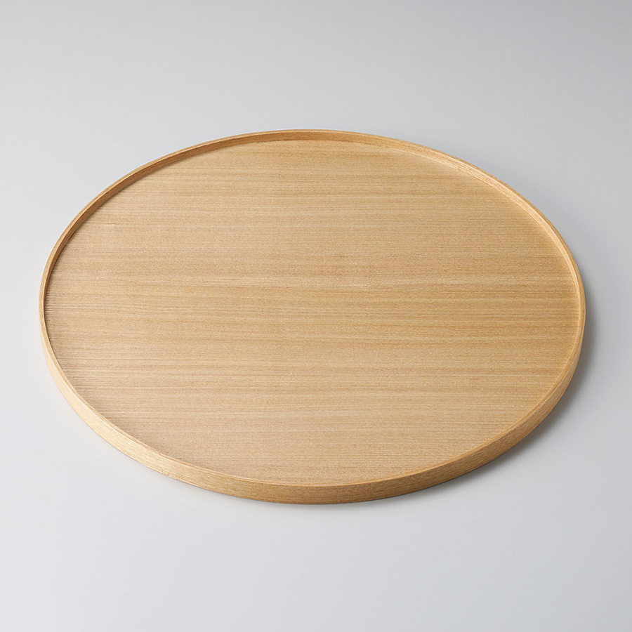 丸盆 10.0 白木塗 タモ 木製 漆器の井助