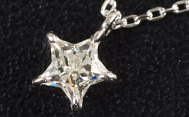五芒星型 天然ダイヤモンド・ペンダントネックレス Pt900・Pt850 0.205