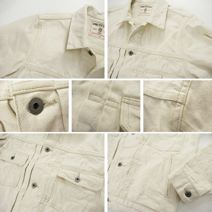 鬼デニム 02516P-OGW 2ndタイプ ジャケット 14oz 生成り オーガニック