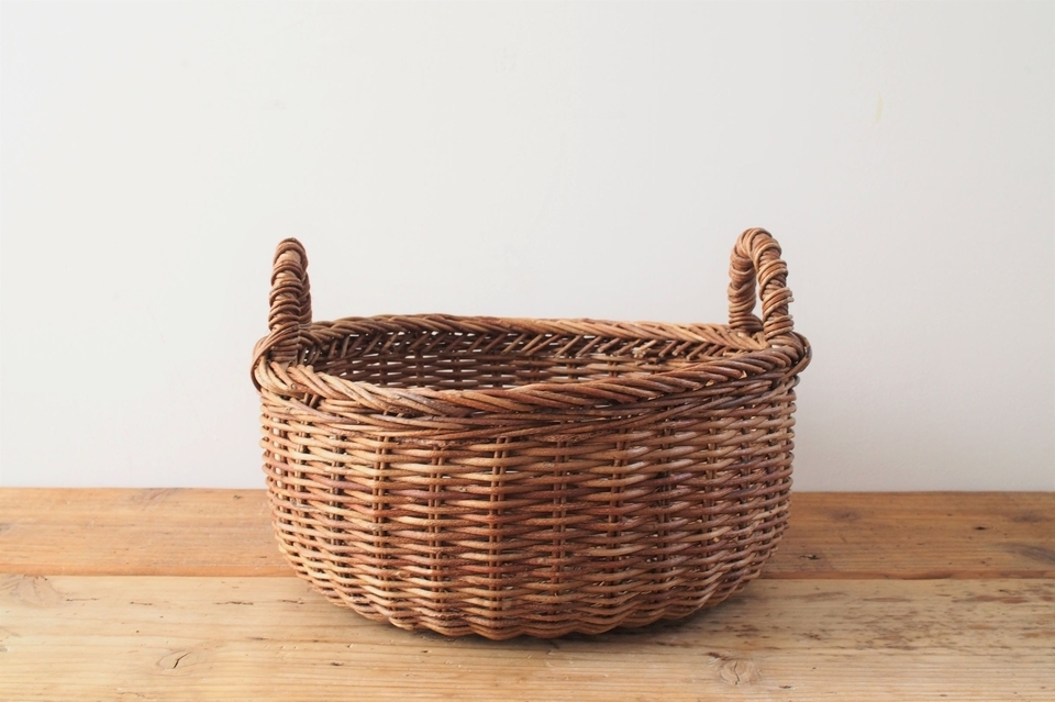 あけびの両手付き丸バスケット - ウェブショップ - jokogumo - よこぐも