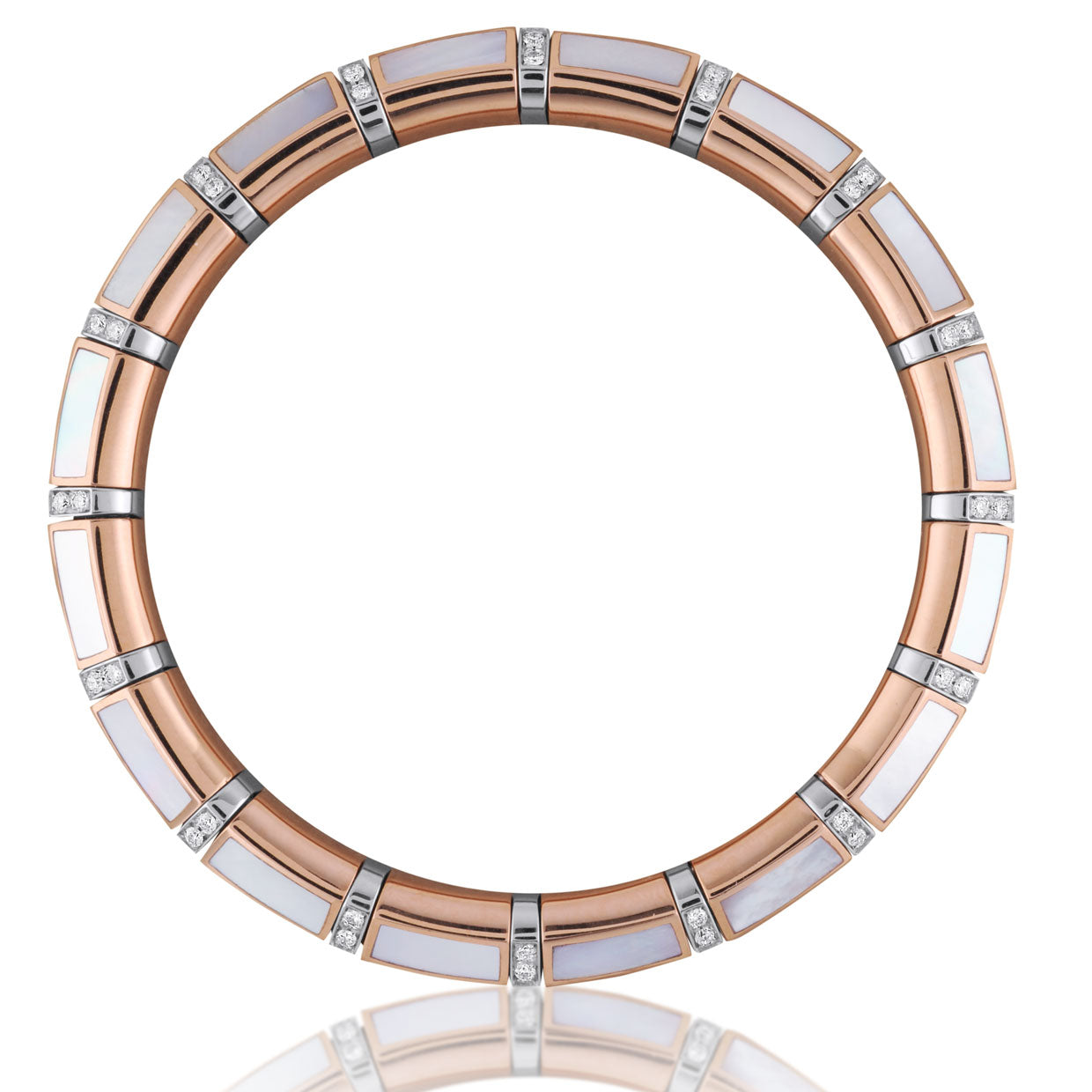 Picchiotti Xpandable™ 18K Gold White Mother of Pearl Bracelet