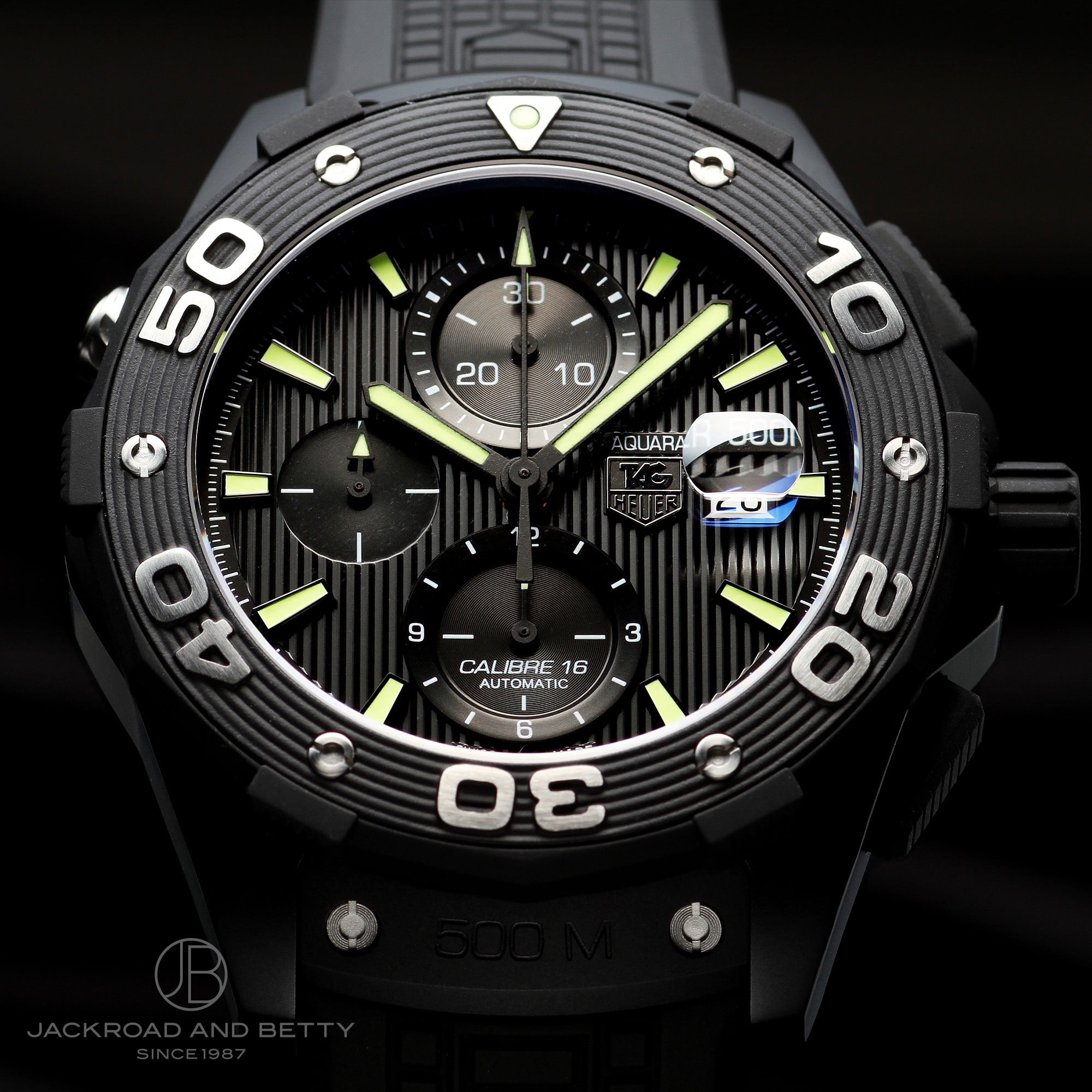 アクアレーサー クロノグラフ キャリバー16 フルブラック[CAJ2180