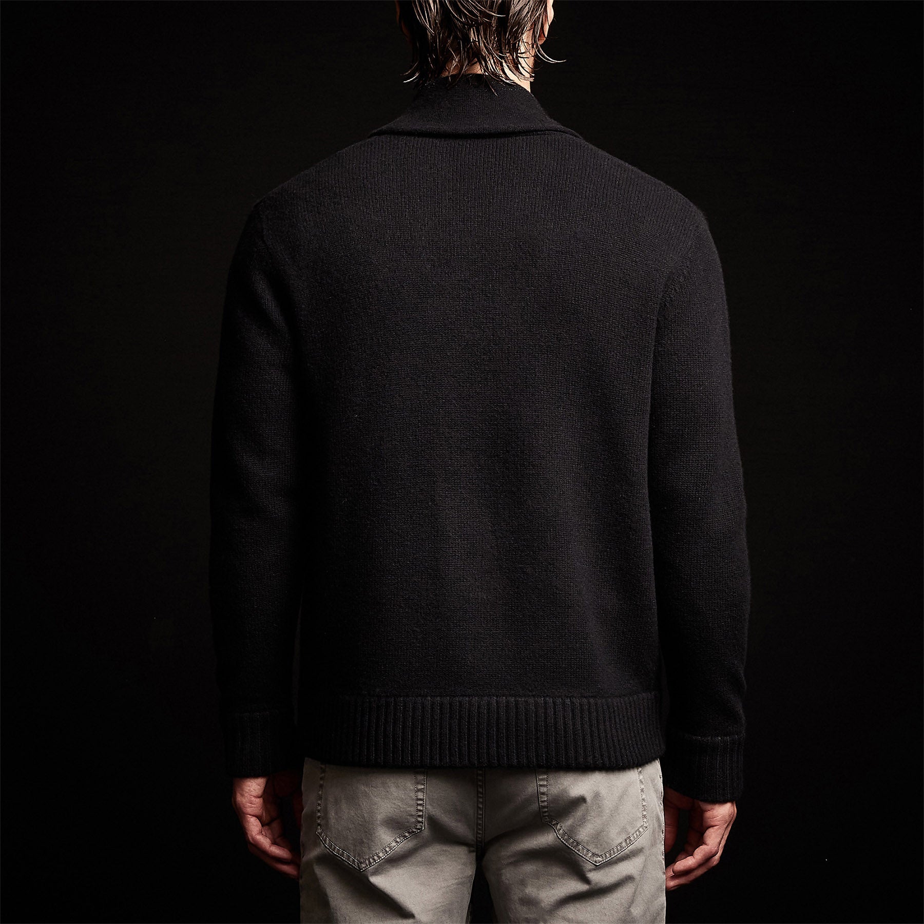 Shawl Collar Button Up Cardigan - Black | James Perse Los Angeles