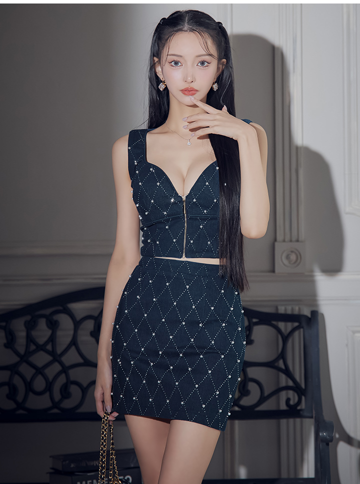 送料無料！】格子柄セットアップタイトミニドレス/キャバドレス【XS-L