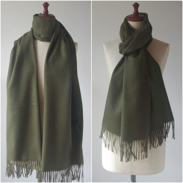 ストール 大判 ウール 100% 秋 冬 秋冬 カシミヤタッチ 厚手 無地