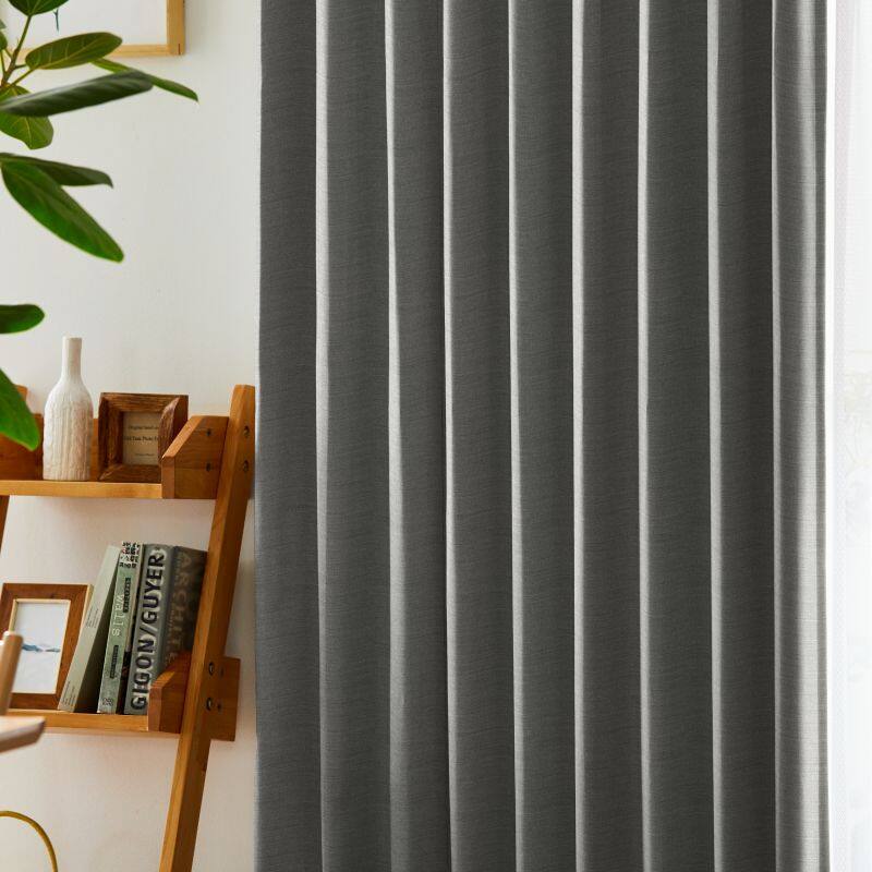 リネンライク カーテン JE-98011 グレー ｜ジャストカーテン