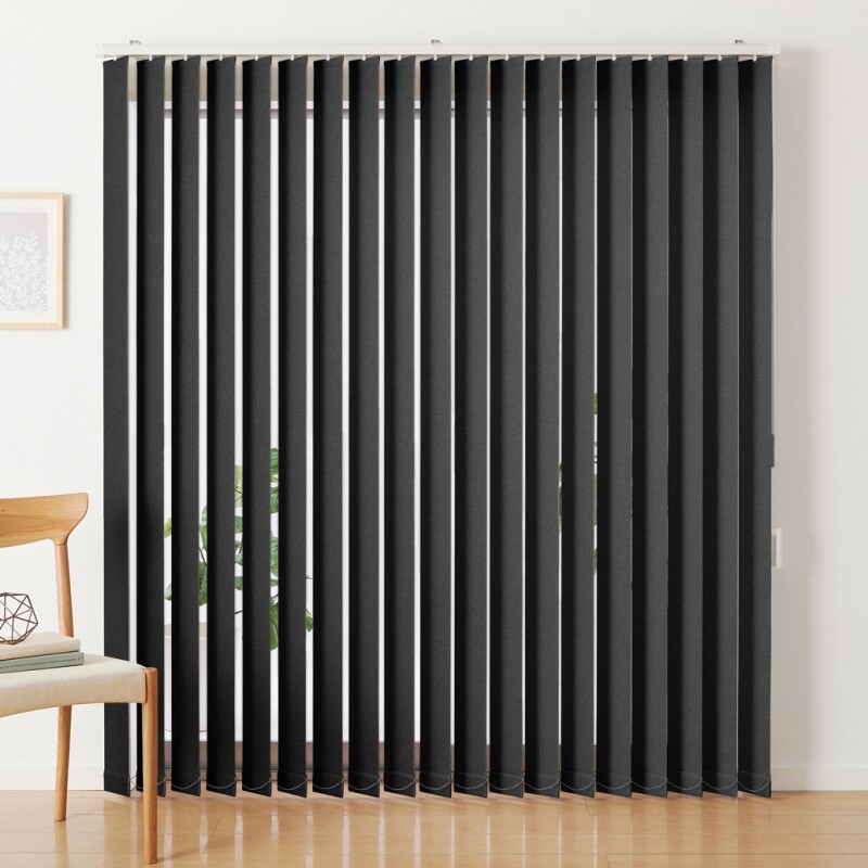 バーチカルブラインド-ラフィー- ブラック A8724 ｜ジャストカーテン