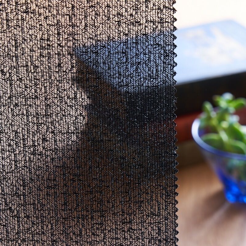 ミラー】スノークラッシュ レースカーテン JC-11006 ブラック