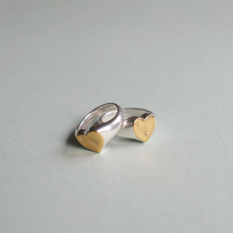 一部予約】ハートシグネットリング MIX