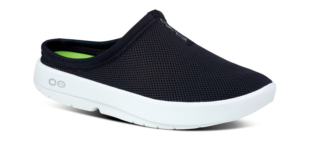 Men's OOcoozie Sport Mule - White Black – OOFOS